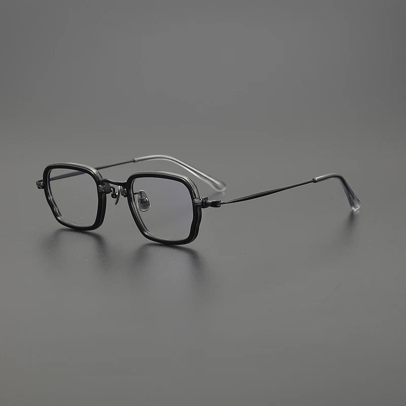 Titanium Acetate Two-Tone Square Prescription Eyeglasses