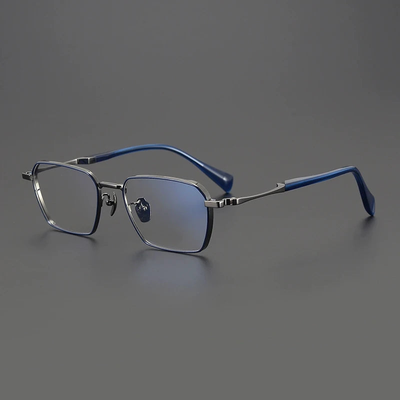Large Titanium Square Eyeglasses
