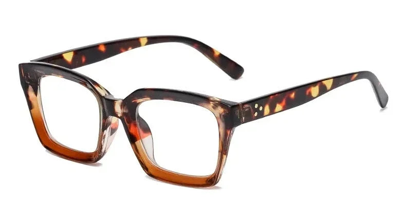 Bold Square Blue Light Reading Glasses | Fashion Presbyopia Glasses – CINILY UK - Tortoise
