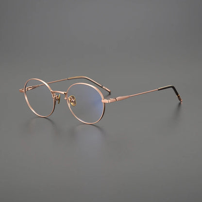 Korean Titanium Round Prescription Eyeglasses | Ultra-Light Optical Frame for Rx Lenses – CINILY UK front view