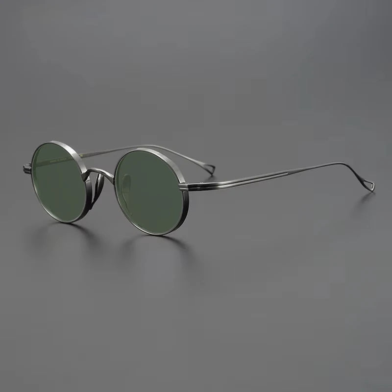 Ultra-Light Pure Titanium Polarised Sunglasses in a Vintage Small Round Style
