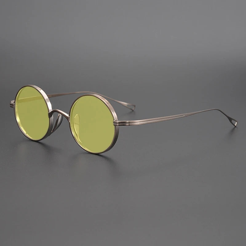 Ultra-Light Pure Titanium Polarised Sunglasses in a Vintage Small Round Style