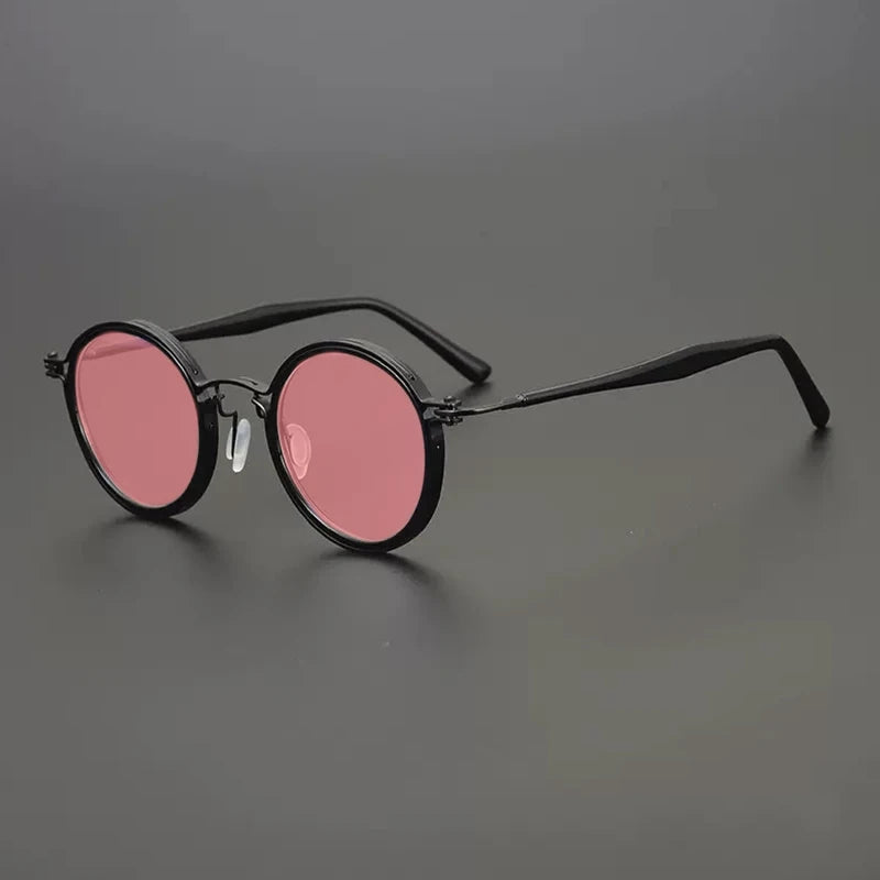 Vintage Round Polarised Sunglasses with UV400 Protection and Titanium Detail