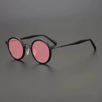 Vintage Round Polarised Sunglasses UV400 with Titanium Detail additional product view