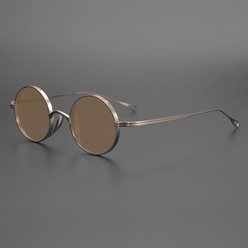 Ultra-Light Pure Titanium Polarised Sunglasses in a Vintage Small Round Style