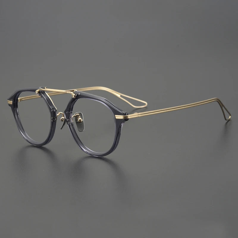 Titanium Acetate Pilot Prescription Eyeglasses | Affordable Rx Glasses Online – CINILY UK - Gold