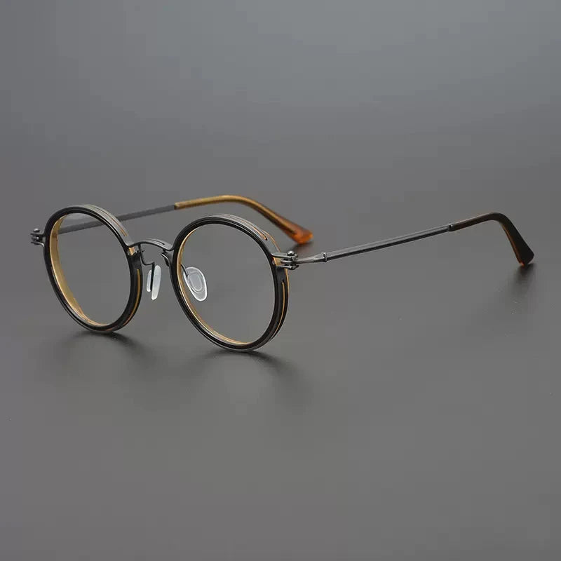 Ultra-Light Pure Titanium Vintage Round Optical Glasses Frame