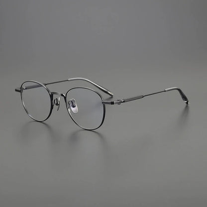 Titanium Minimalist Round Eyeglasses | Ultra-Light Retro Optical Frames – CINILY UK front view