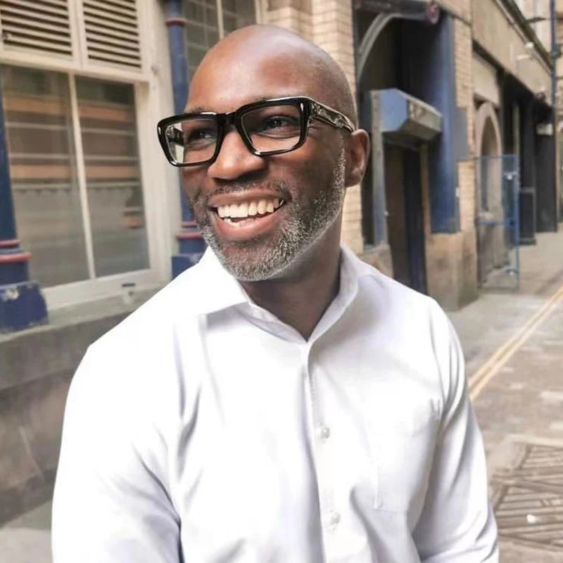 Vintage Thick Acetate Square Prescription Eyeglasses Frame