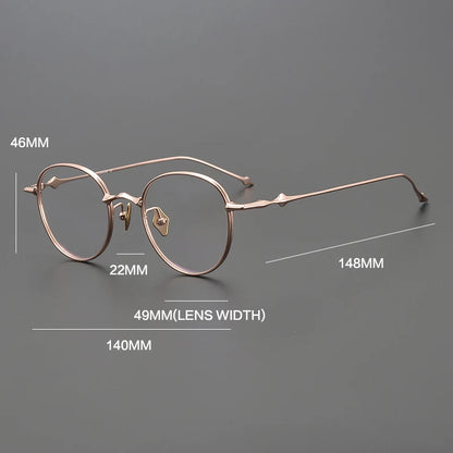 Ultra-Light Titanium Round Prescription Eyeglasses | Vintage Optical Frame for Rx Lenses – CINILY UK lens detail