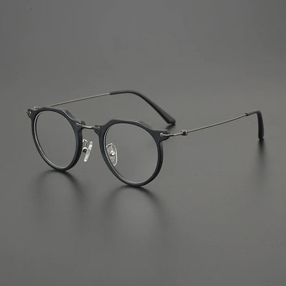 Titanium Crystal Panto Prescription Eyeglasses | Ultra-Light Optical Frame for Rx Lenses – CINILY UK additional product view
