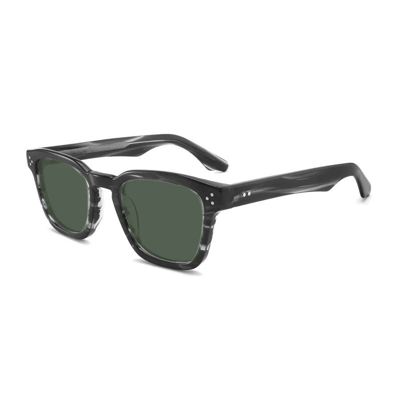 Crystal Green Polarized UV400 Sunglasses | Retro Acetate Designer Shades – CINILY UK - Stripe