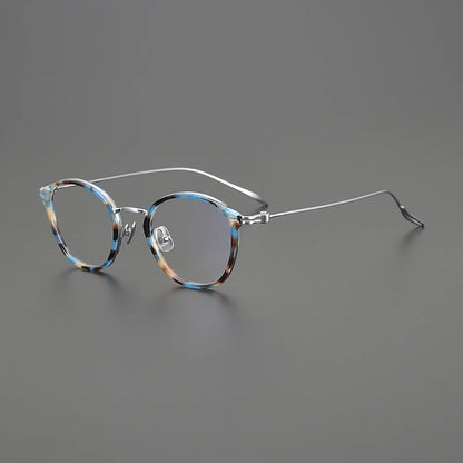 Titanium Retro Round Prescription Eyeglasses | Ultra-Light Designer Rx Glasses – CINILY UK front view