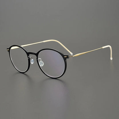 Titanium Transparent Round Eyeglasses | Ultra-Light Minimal Optical Frames – CINILY UK lens detail