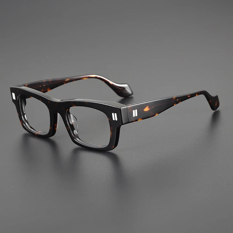 Acetate Chunky Square Prescription Eyeglasses | Bold Retro Optical Frame for Rx Lenses – CINILY UK - Tortoise