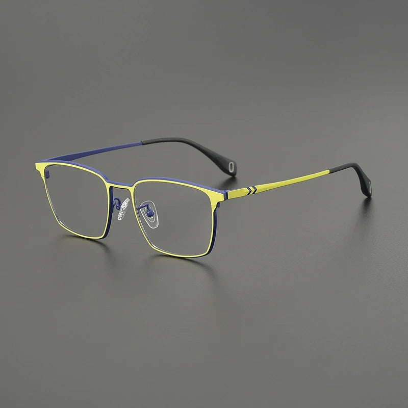 Titanium Neon Square Prescription Eyeglasses | Bold Lightweight Rx Glasses – CINILY UK - Yellow