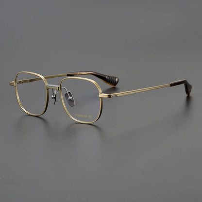 Titanium Geometric Square Prescription Eyeglasses | Ultra-Light Optical Frame for Rx Lenses – CINILY UK front view