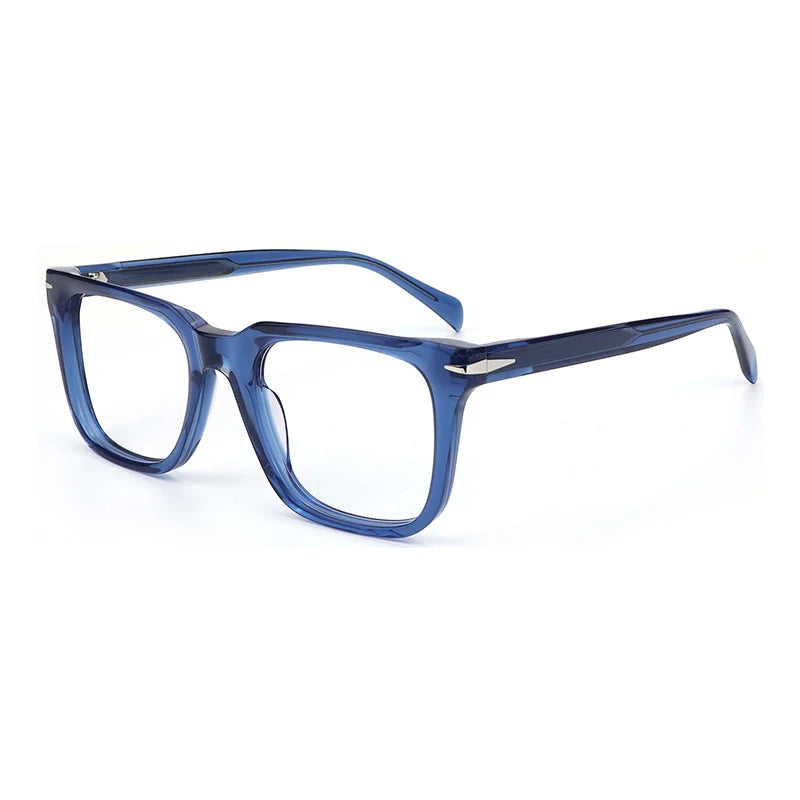 Two-Tone Acetate Eyeglasses Frame | Vintage Black/Tortoise - Blue