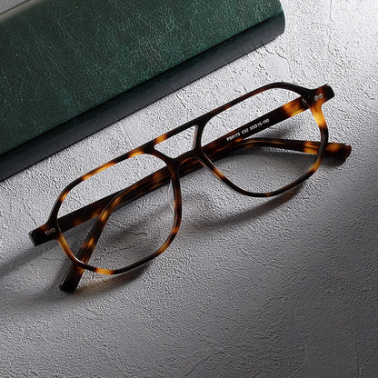 Acetate Tortoise Pilot Prescription Eyeglasses | Retro Optical Frame for Rx Lenses – CINILY UK side view
