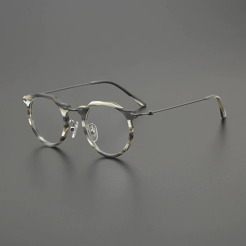 Titanium Crystal Panto Prescription Eyeglasses | Ultra-Light Optical Frame for Rx Lenses – CINILY UK - Stripe