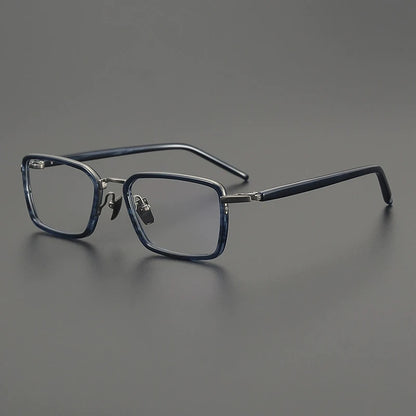 Titanium Acetate Browline Square Prescription Eyeglasses | Lightweight Designer Rx Glasses – CINILY UK frame detail