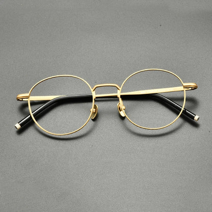 Titanium Wire Round Prescription Eyeglasses | Ultra-Light Optical Frame for Rx Lenses – CINILY UK front view