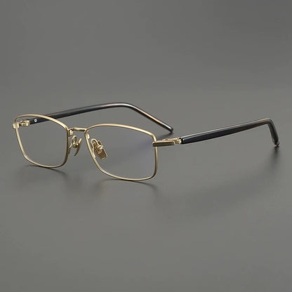 Titanium Rimless Square Prescription Eyeglasses | Lightweight Minimal Rx Glasses – CINILY UK frame detail