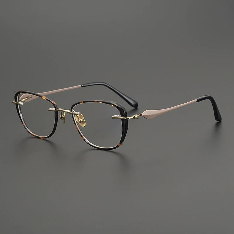 Titanium Tortoise Cat Eye Prescription Eyeglasses | Lightweight Optical Frame for Rx Lenses – CINILY UK - Gold