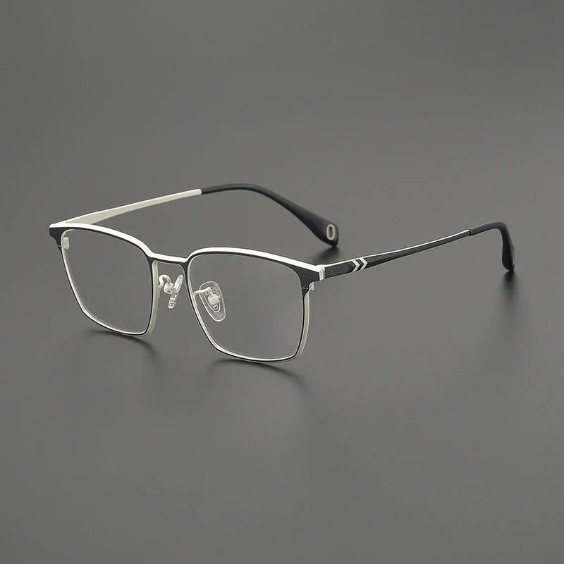 Titanium Neon Square Prescription Eyeglasses | Bold Lightweight Rx Glasses – CINILY UK - White