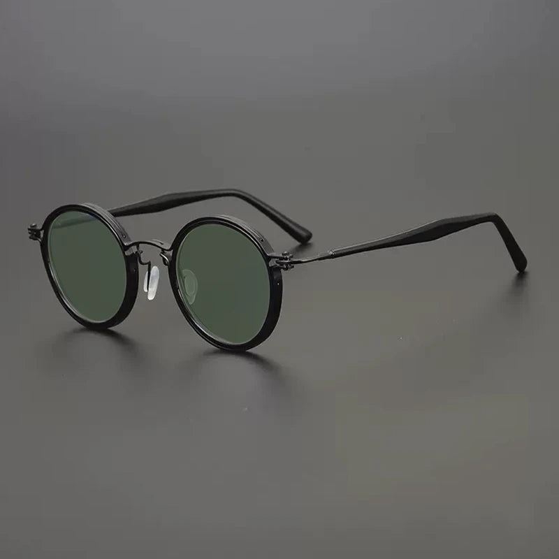 Vintage Round Polarised Sunglasses with UV400 Protection and Titanium Detail