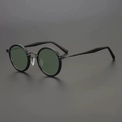 Vintage Round Polarised Sunglasses UV400 with Titanium Detail additional product view