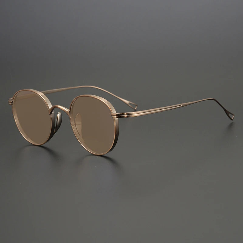 Ultra-Light Pure Titanium Polarised Sunglasses | Vintage Round - Bronze