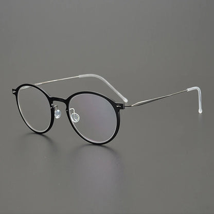 Titanium Transparent Round Eyeglasses | Ultra-Light Minimal Optical Frames – CINILY UK frame detail
