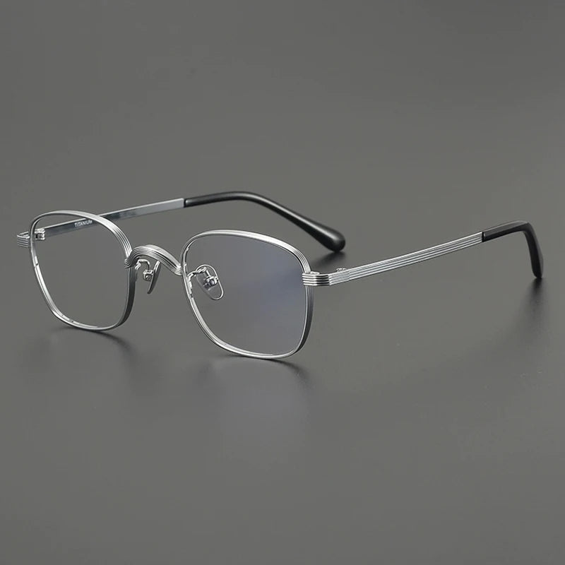 Titanium Square Prescription Eyeglasses | Affordable Rx Glasses Online – CINILY UK - silver