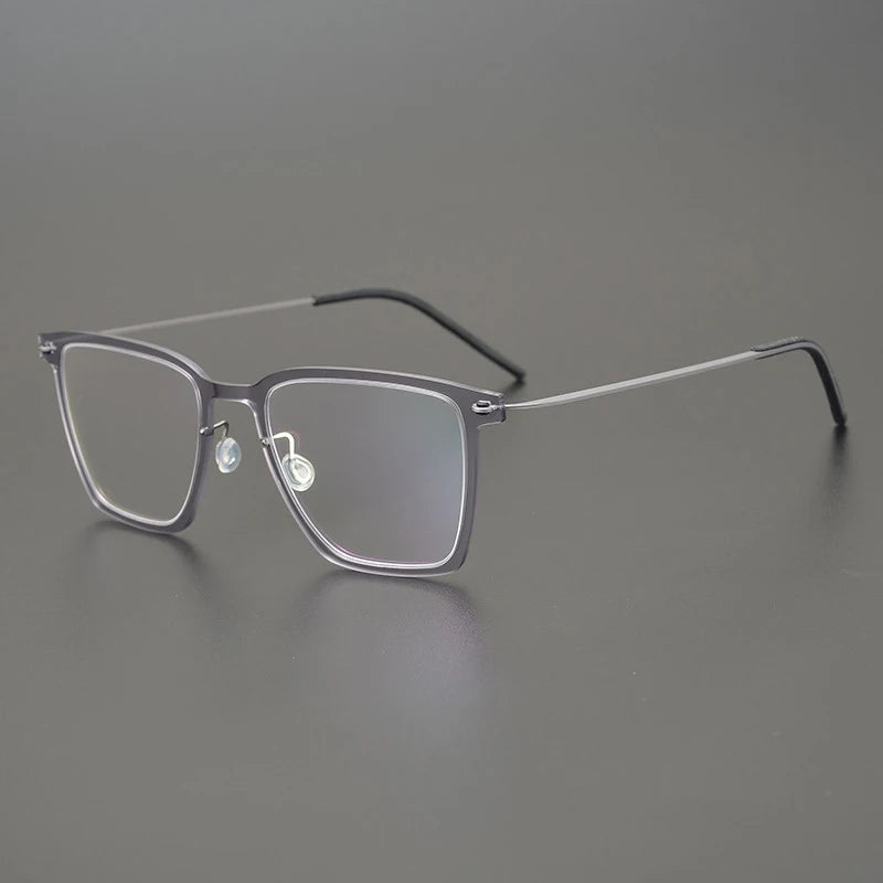 Transparent Titanium Square Prescription Eyeglasses | Ultra-Light Optical Frame for Rx Lenses – CINILY UK - Grey