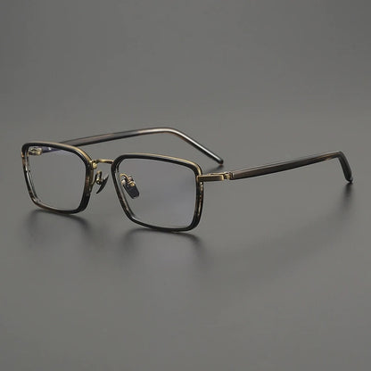 Titanium Acetate Browline Square Prescription Eyeglasses | Lightweight Designer Rx Glasses – CINILY UK