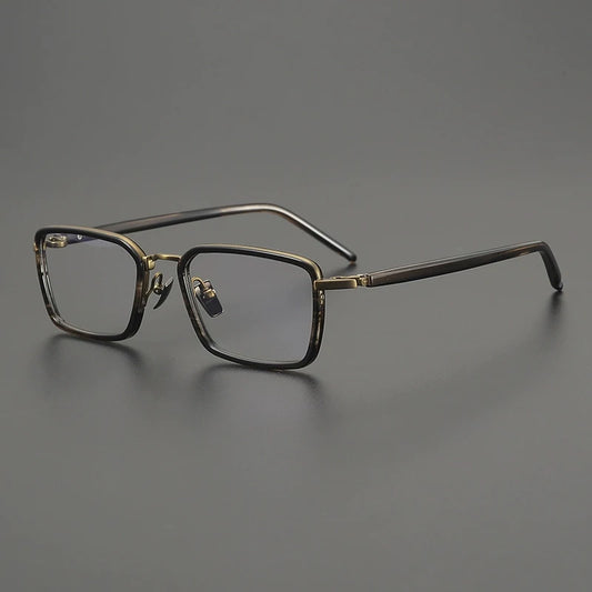 Titanium Acetate Browline Square Prescription Eyeglasses | Lightweight Designer Rx Glasses – CINILY UK