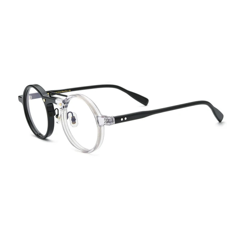 Acetate Mosaic Round Eyeglasses