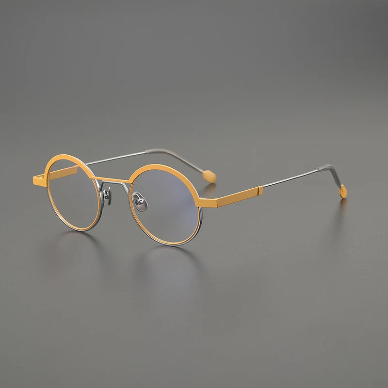 Ultra-Light Titanium Round Prescription Eyeglasses | Minimal Optical Frame for Rx Lenses – CINILY UK - Yellow