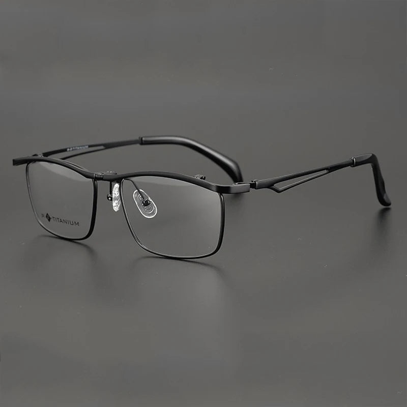 Titanium Flip-Up Square Prescription Eyeglasses | Lightweight Functional Rx Glasses – CINILY UK - Black