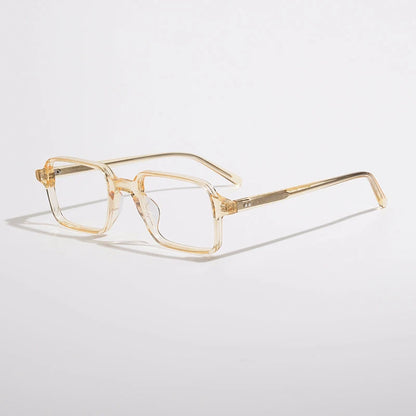 Acetate Tortoise Square Prescription Eyeglasses | Retro Designer Rx Glasses – CINILY UK lens detail