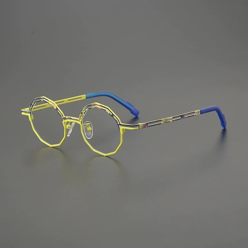 Titanium Round Prescription Eyeglasses | Lightweight Retro Rx Glasses Online – CINILY UK - Yellow