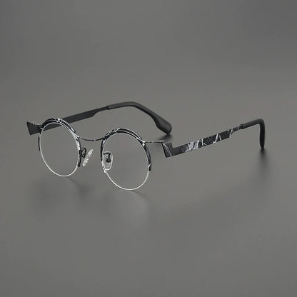 Titanium Artistic Round Prescription Eyeglasses | Colourful Lightweight Rx Glasses – CINILY UK