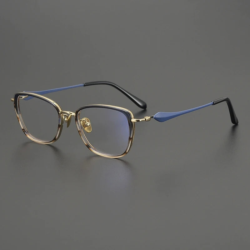 Titanium Cat Eye Prescription Eyeglasses | Ultra-Light Optical Frame for Rx Lenses – CINILY UK - Blue