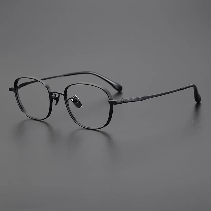 Petite Titanium Blue Panto Eyeglasses