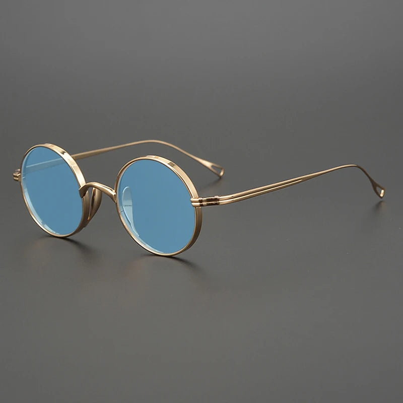 Ultra-Light Pure Titanium Polarised Sunglasses in a Vintage Small Round Style