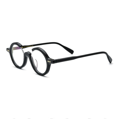 Acetate Round Prescription Eyeglasses | Bold Designer Rx Glasses – CINILY UK temple detail