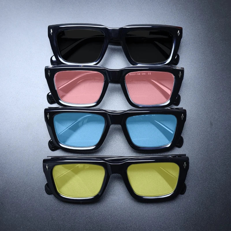 Vintage Polarised Acetate Sunglasses | UV400 | Thick Retro Frame