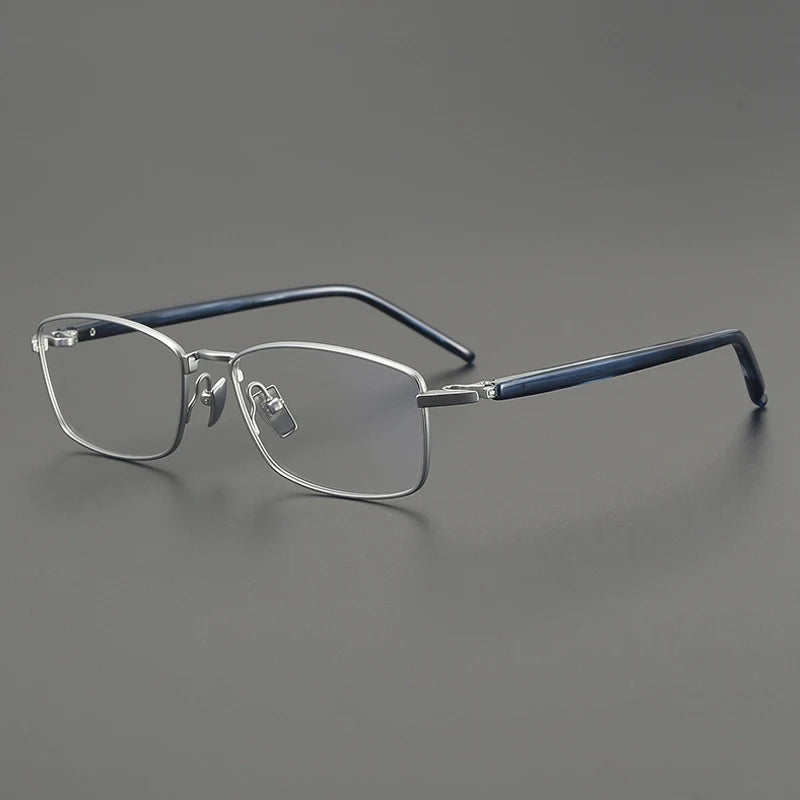 Titanium Rimless Square Prescription Eyeglasses | Lightweight Minimal Rx Glasses – CINILY UK - silver