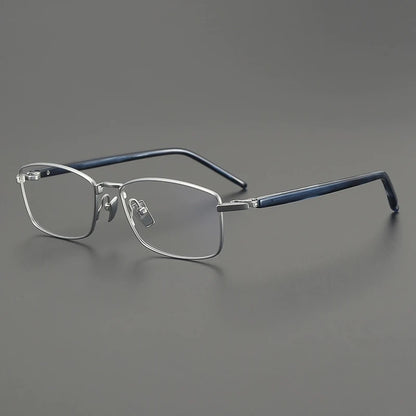 Titanium Rimless Square Prescription Eyeglasses | Lightweight Minimal Rx Glasses – CINILY UK lens detail